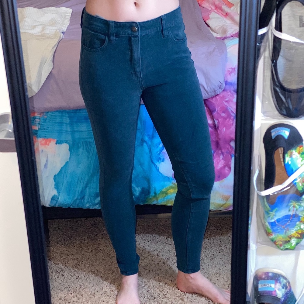 American Eagle High Rise X4 Teal Jeggings